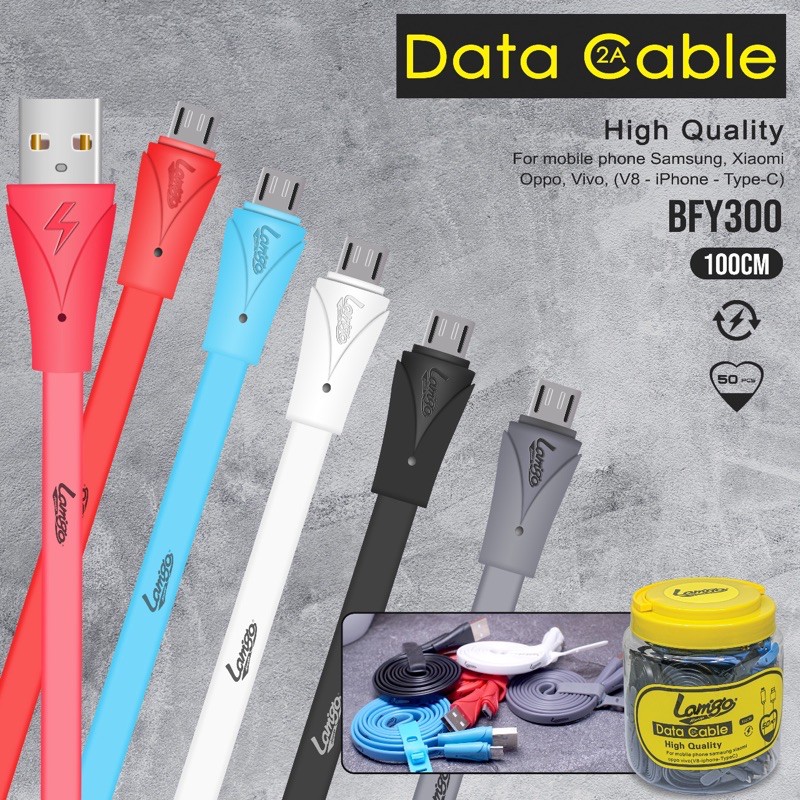KABEL DATA LAMIGO 2.4A QUICK CHARGING BYF-300 TYPE C (ISI 50)