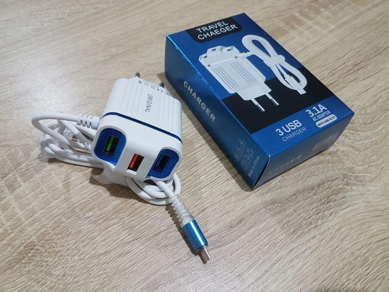 TRAVEL CHARGER 3.1A 3 USB