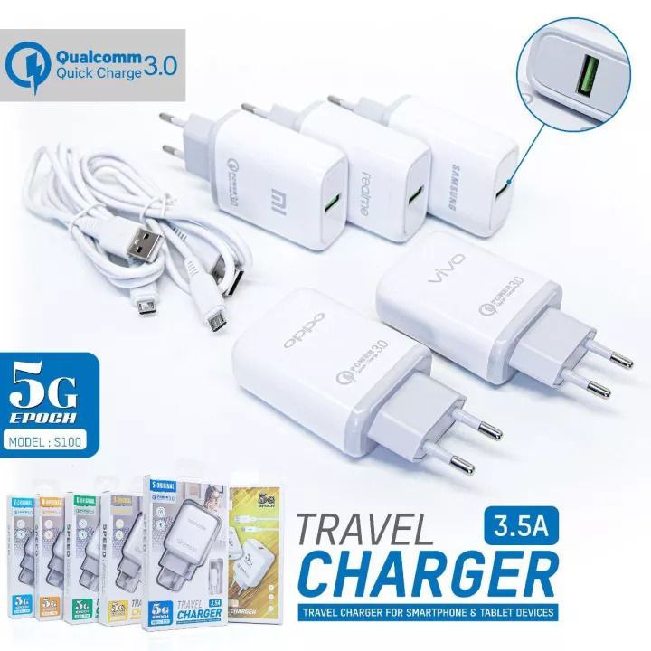 TRAVEL CHARGER BRAND 5G S-100 3.5A TYPE C USB
