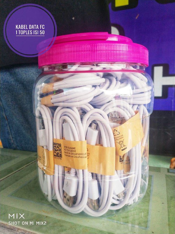 KABEL DATA FC 1 METER, OUTPUT 2.1A, SUPPORT FAST CHARGING, 1 TOPLES ISI 50 PCS 