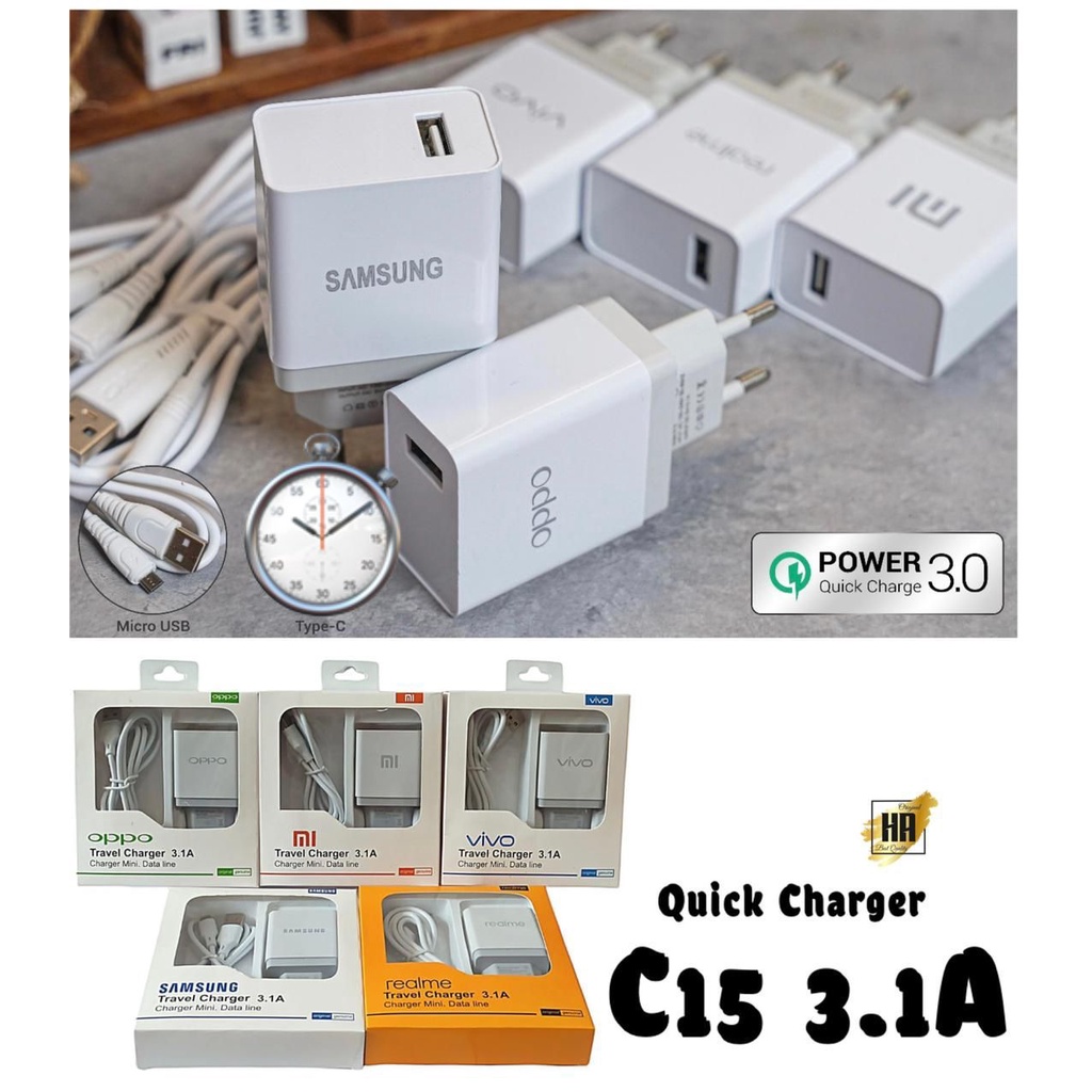 TRAVEL CHARGER BRAND SMART C15 3.1A MICRO USB